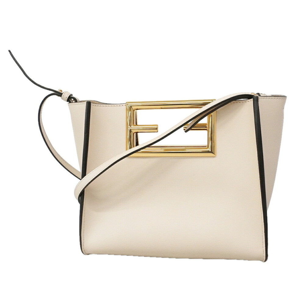 Fendi Handbag Way Small Leather Ivory 2-way Bag for Women OP025452